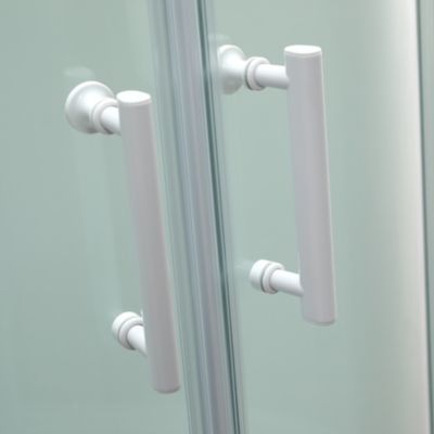 Cabine de douche 1/4 de cercle l.85 x L.85 x H.225 cm – hydromassante, blanc, montage rapide, GoodHome Onega