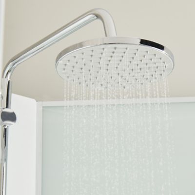 Cabine de douche 1/4 de cercle l.85 x L.85 x H.225 cm – hydromassante, blanc, montage rapide, GoodHome Onega