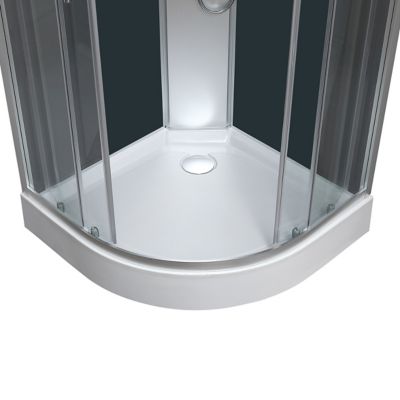 Cabine de douche 1/4 de cercle l.85 x L.85 x H.225 cm – hydromassante, chromé, montage rapide, GoodHome Onega