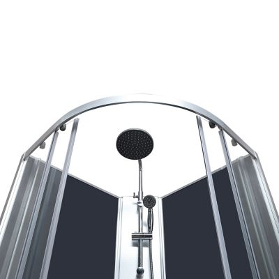 Cabine de douche 1/4 de cercle l.85 x L.85 x H.225 cm – hydromassante, chromé, montage rapide, GoodHome Onega