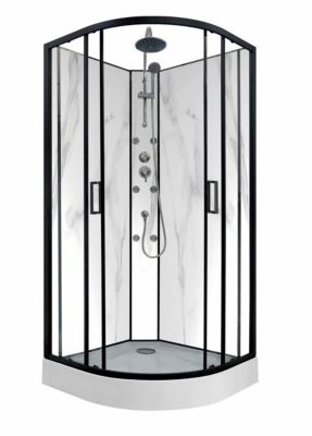 Cabine de douche 1/4 de rond INDUSTRY ROUND Marble - 90cm