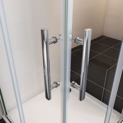 Cabine De Douche 100x76x185cm 2 Portes Coulissantes Accès D'angle