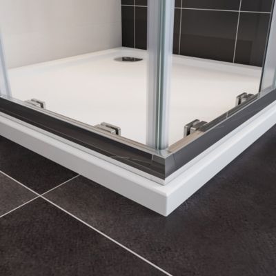 Cabine De Douche 100x76x185cm 2 Portes Coulissantes Accès D'angle