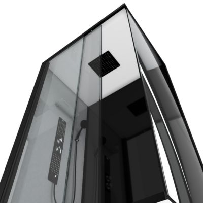 Cabine de douche 110x80x215cm - Verre Trempé - Mitigeur Chrome - DUALITY 3 RECTANGLE