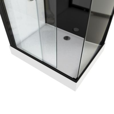 Cabine de douche 110x80x215cm - Verre Trempé - Mitigeur Chrome - DUALITY 3 RECTANGLE