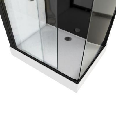 Cabine de douche 110x80x215cm - Verre Trempé - Mitigeur Chrome - DUALITY 3 RECTANGLE