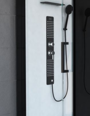 Cabine de douche 110x80x215cm - Verre Trempé - Mitigeur Chrome - DUALITY 3 RECTANGLE