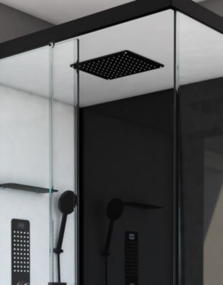 Cabine de douche 110x80x215cm - Verre Trempé - Mitigeur Chrome - DUALITY 3 RECTANGLE