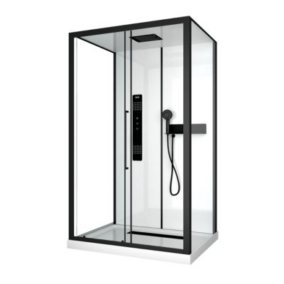 Cabine de douche 115x90x210 cm avec receveur + bonde 90mm + Grille linéaire - FACTORY 2