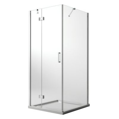 Cabine de douche 120x90 CM H190 Transparent avec Easyclean mod. Flip Porte + Fixe