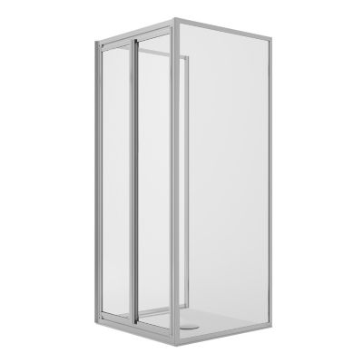 Cabine De Douche Angulaire Idralite Alabama – 75x75, H185, Verre Transparent, Italienne