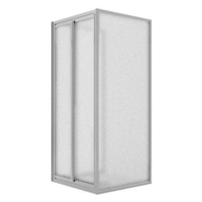 Cabine de douche 3 côtés 80x80x80CM H198 Verre Opaque 2 Fixes+Saloon 2 Pivotantes 80 mod West
