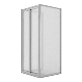 Cabine de douche 3 côtés 90x75x90CM H185 Verre Opaque 2 Fixes+Saloon 2 Pivotantes 75 mod.Clint
