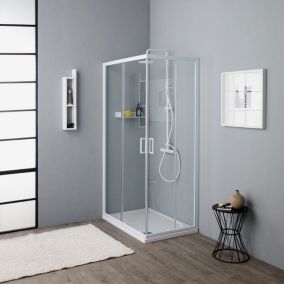 Cabine de douche 70x100 4 mm verre coulissant double face transparent Venere