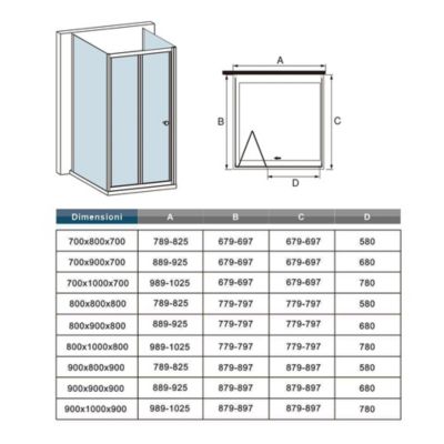 Cabine De Douche 90x70x70x185cm Cabine De Douche U Porte De Douche Pliante