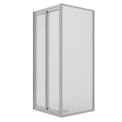 Cabine de Douche Angulaire 70x80CM H198 Verre Opaque Fixe+Saloon 2 Pivotantes 80 mod. West