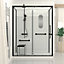 Cabine de douche avec colonne thermostatique et siège 85 x 160 cm, noir et blanc, Galedo Access 2