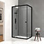 Cabine de douche avec receveur bas, 80x110 cm, gris et noir, Galedo Grey Touch