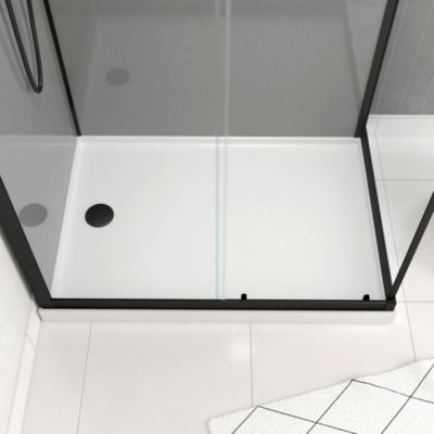 Cabine de douche avec receveur bas, 80x110 cm, gris et noir, Galedo Grey Touch