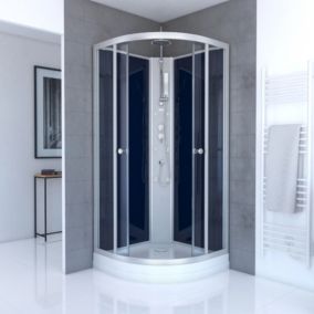 Cabine de douche avec système d'hydromassage (85x85x225 cm - Bleu Foncé)