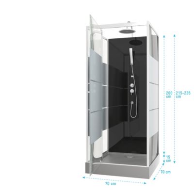 Cabine de douche carrée 70x70x225cm - SCRATCHY 70