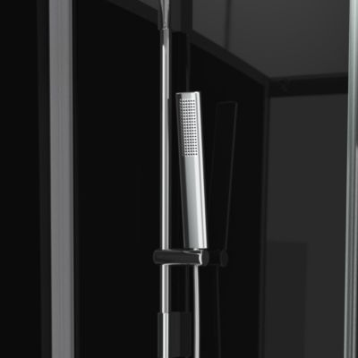 Cabine de douche carrée 80x80x195 - Portes coulissantes en verre trempé 5mm - SQUARY BLACK 2