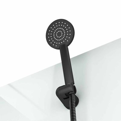 Cabine de douche carrée 80x80x200 cm - Porte pivotante - Fonds Blancs & Profilés Noir Mat