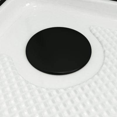 Cabine de douche carrée 80x80x200 cm - Portes coulissantes - Fonds Blancs & Profilés Noir Mat