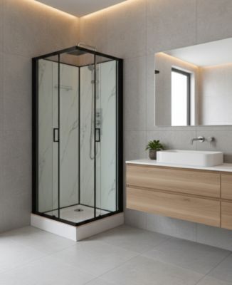 Cabine de douche carrée 90x90 QUADRA Marble