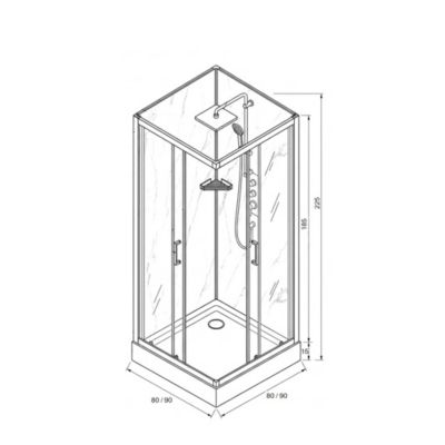 Cabine de douche carrée 90x90 QUADRA Marble