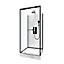 Cabine de douche carrée blanc et noir Galedo City 70 x 70 cm