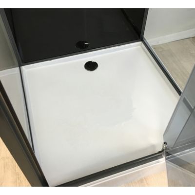 Cabine de douche carrée, L.80 x l.80 cm, verre transparent, PRADO 2.0