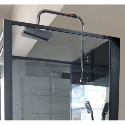 Cabine de douche carrée, L.80 x l.80 cm, verre transparent, PRADO 2.0