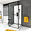 Cabine de douche carrée blanc et noir Galedo Métro 80 x 80 cm