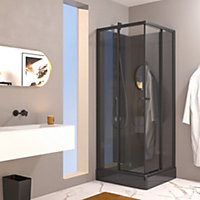 Cabine de douche carrée en acrylique noir 80x80 cm Gelco Design