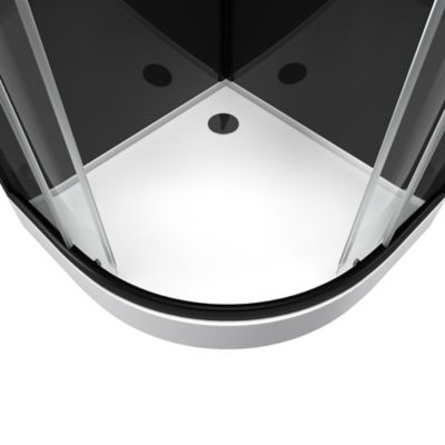 Cabine de douche circulaire noir Galedo Mirror 2 90 x 90 cm