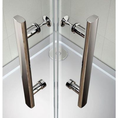 Cabine de douche coulissante angle 90x80x185 cm - Verre sécurit 6 mm - Chrome