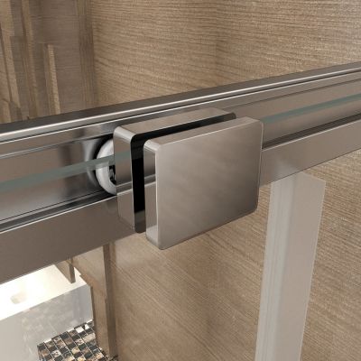 Cabine de douche coulissante angle 90x80x185 cm - Verre sécurit 6 mm - Chrome