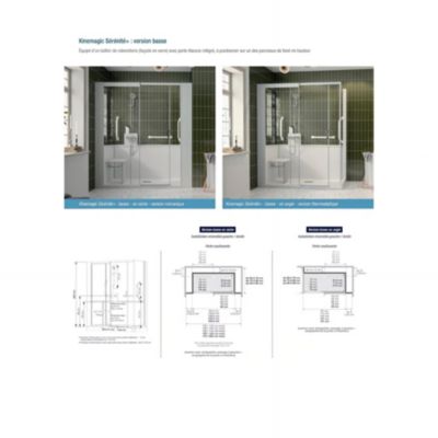 Cabine de douche d'angle KINEDO KINEMAGIC SERENITE Plus 100x70 habillage toute hauteur 1 coulissant verre transparent