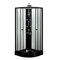 Cabine de douche d'angle noir Quinter 85 x 85 cm