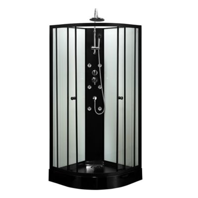 Cabine de douche d'angle noir Quinter 85 x 85 cm Castorama