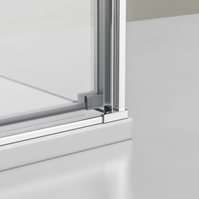 Cabine de douche d'angle, verre NANO 8mm - Profilé chrome, 100x90x195cm (HxL)