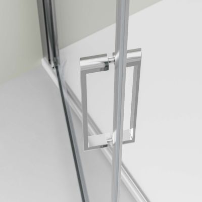 Cabine de douche d'angle, verre NANO 8mm - Profilé chrome, 100x90x195cm (HxL)