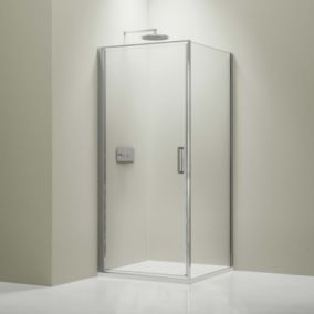 Cabine de douche d'angle, verre NANO 8mm, Profilé chrome, 90x100x195cm