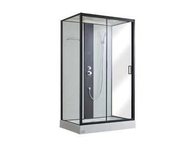 Cabine de douche hydromassante - 2 zones de jets de massage - L120 x P80 x H215 cm - Pluie tropicale et douchette - PRIMEA