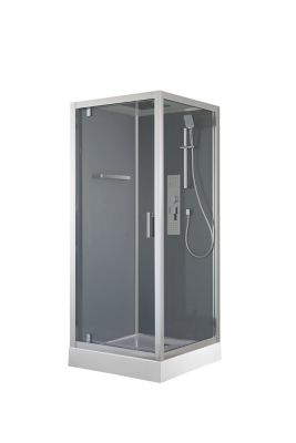 Cabine de douche hydromassante 90 x 90 cm, profilés chromés, GoodHome Beloya