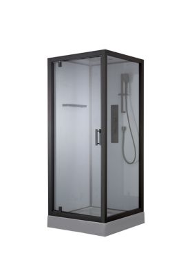 Cabine de douche hydromassante carrée noir GoodHome Beloya 90 x 90 cm