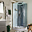 Cabine de douche hydromassante circulaire chromé GoodHome Beloya 90 x 90 cm