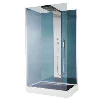 Cabine de douche à vapeur - SENSEPERIENCE: 532381B - HOESCH - en verre /  avec porte battante / rectangulaire