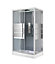 Cabine de douche hydromassante droite chromé finition miroir GoodHome Beloya 80 x 120 cm